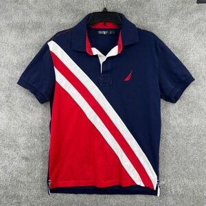 Vintage Nautica A Bit Trimmer Polo Shirt Mens L USA 1983 Patch 90s Retro Coastal